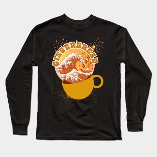 Gingerbread Spice. Holiday Great Wave of Coffee Flavor Long Sleeve T-Shirt